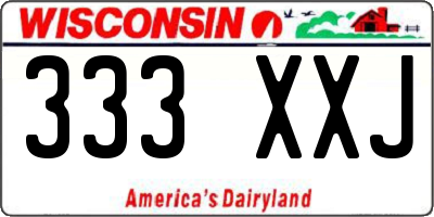 WI license plate 333XXJ