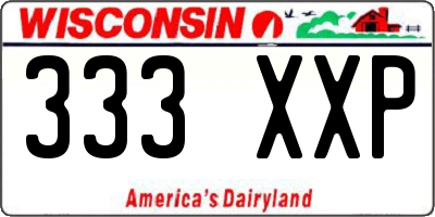 WI license plate 333XXP