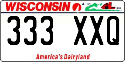 WI license plate 333XXQ
