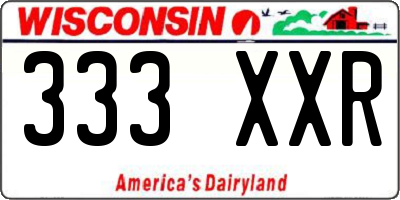 WI license plate 333XXR