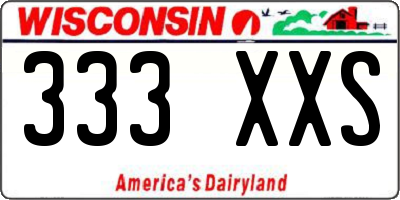 WI license plate 333XXS