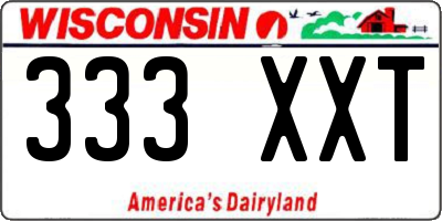 WI license plate 333XXT