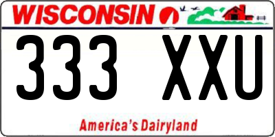 WI license plate 333XXU