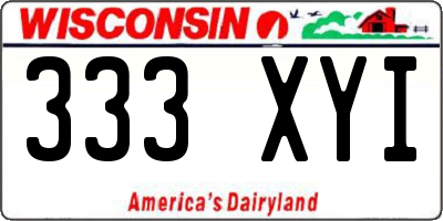 WI license plate 333XYI