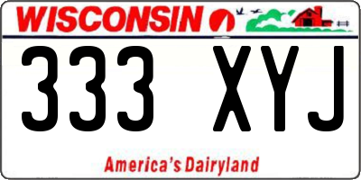 WI license plate 333XYJ