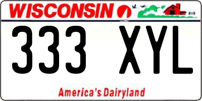 WI license plate 333XYL