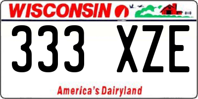 WI license plate 333XZE