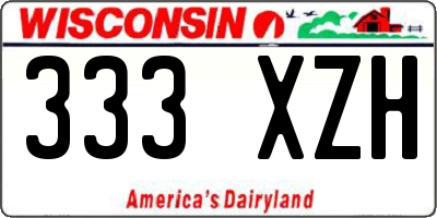 WI license plate 333XZH