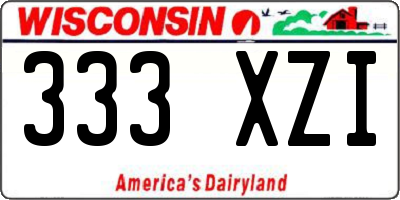 WI license plate 333XZI
