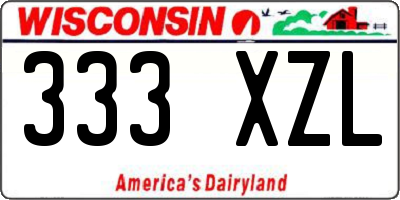 WI license plate 333XZL