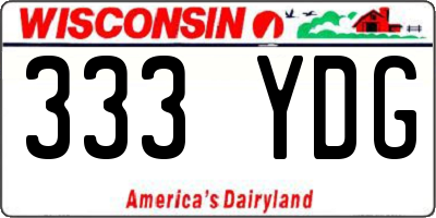 WI license plate 333YDG