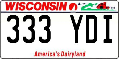 WI license plate 333YDI