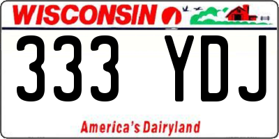 WI license plate 333YDJ