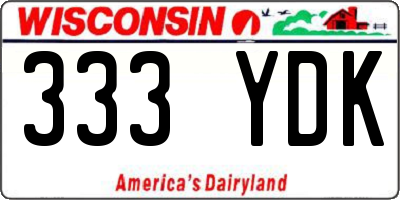 WI license plate 333YDK