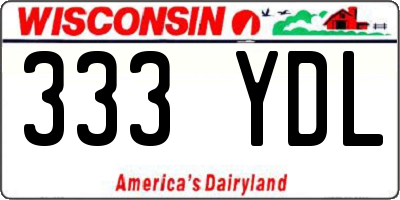 WI license plate 333YDL
