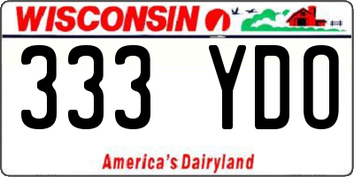WI license plate 333YDO