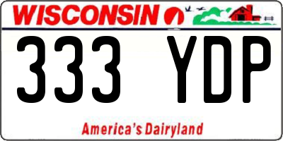 WI license plate 333YDP