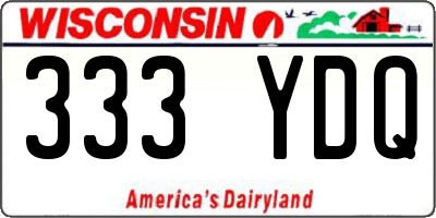 WI license plate 333YDQ