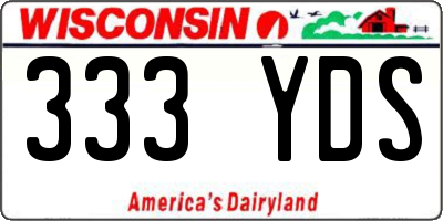 WI license plate 333YDS