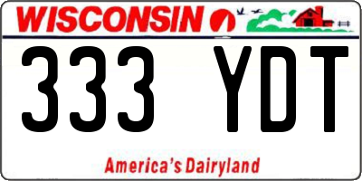 WI license plate 333YDT