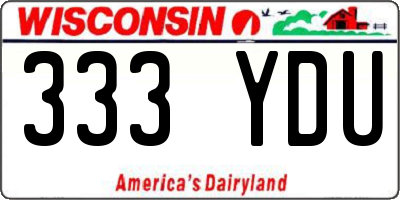 WI license plate 333YDU