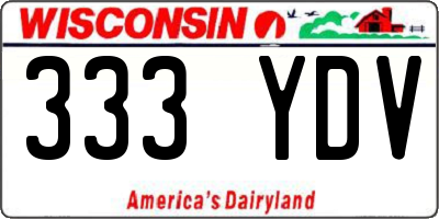 WI license plate 333YDV