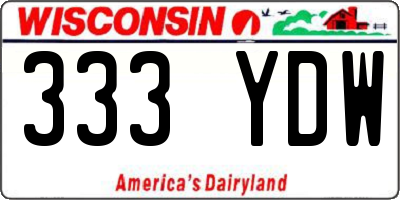 WI license plate 333YDW