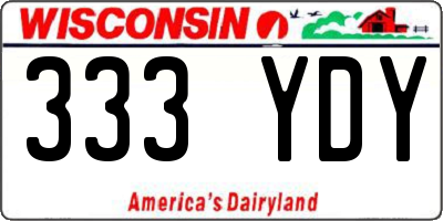 WI license plate 333YDY
