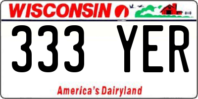WI license plate 333YER