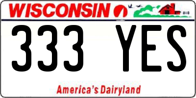 WI license plate 333YES