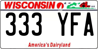 WI license plate 333YFA