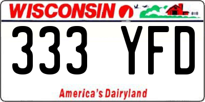 WI license plate 333YFD