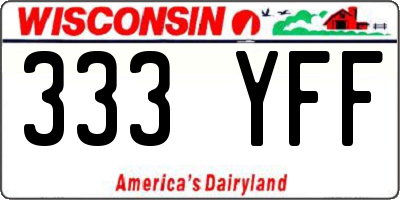 WI license plate 333YFF