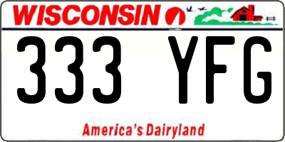 WI license plate 333YFG