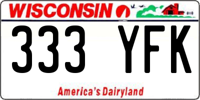 WI license plate 333YFK