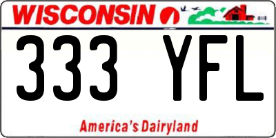 WI license plate 333YFL