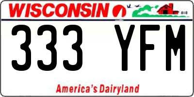 WI license plate 333YFM