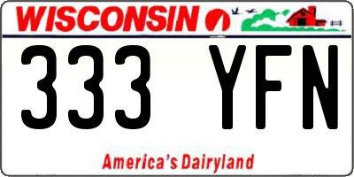 WI license plate 333YFN