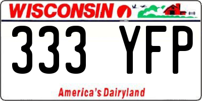 WI license plate 333YFP