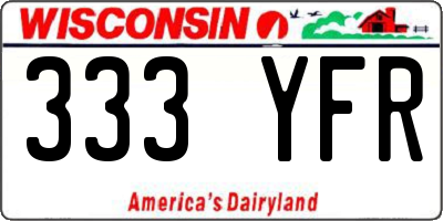 WI license plate 333YFR