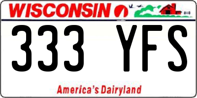 WI license plate 333YFS