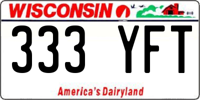 WI license plate 333YFT