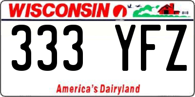 WI license plate 333YFZ