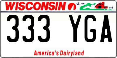 WI license plate 333YGA