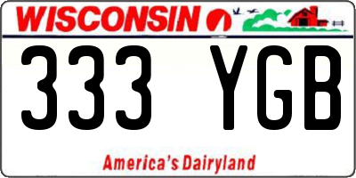 WI license plate 333YGB