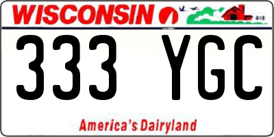 WI license plate 333YGC