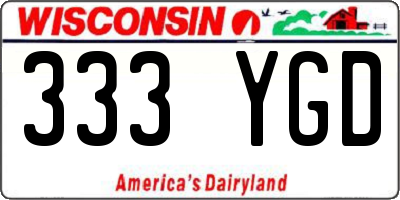 WI license plate 333YGD