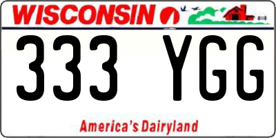 WI license plate 333YGG