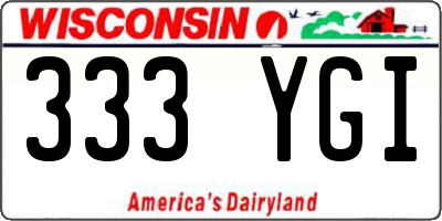 WI license plate 333YGI
