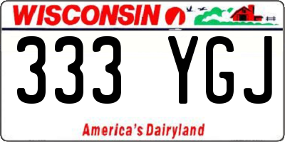 WI license plate 333YGJ